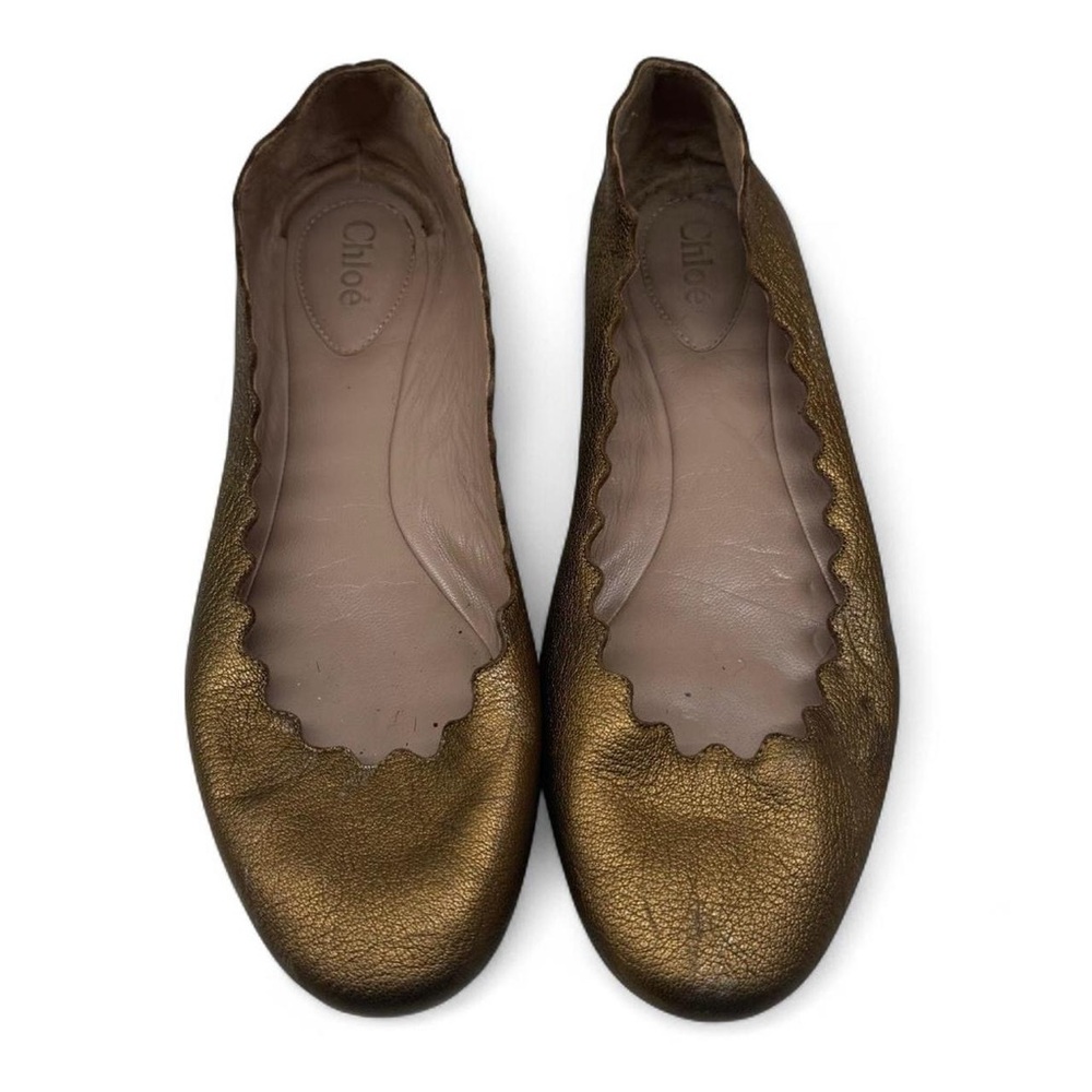 Chloe Gold Ballet Flats Elegant Design